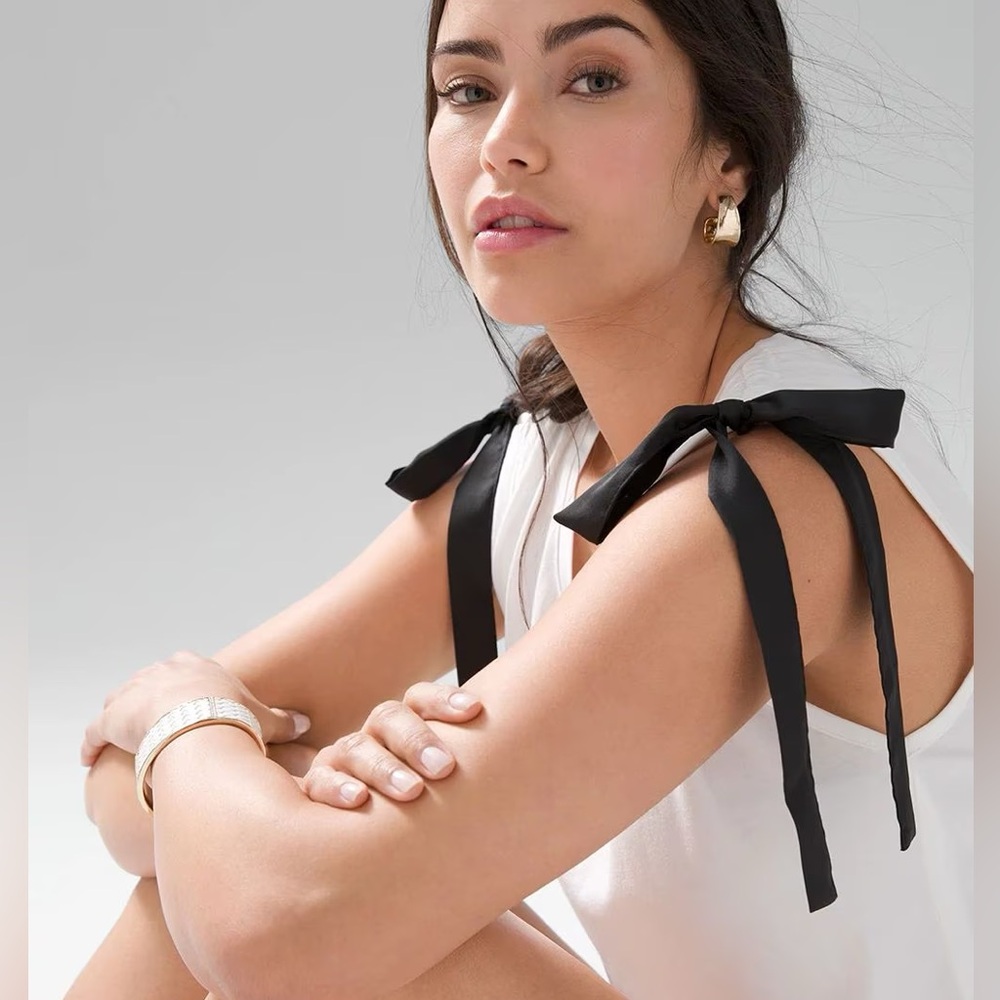 WHBM TIE SHOULDER TOP